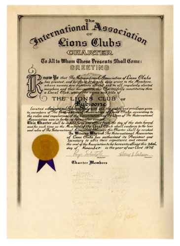 charter dei Lions Club del Rubicone